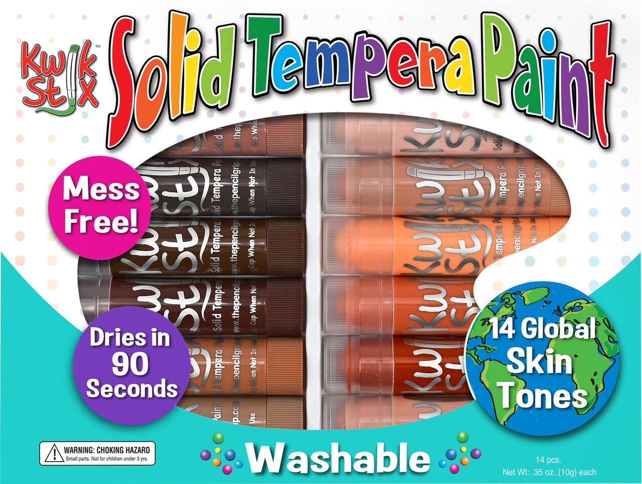 Kwik Stix Solid Tempera Paint Sticks 14/Pkg-Global Skin Tones